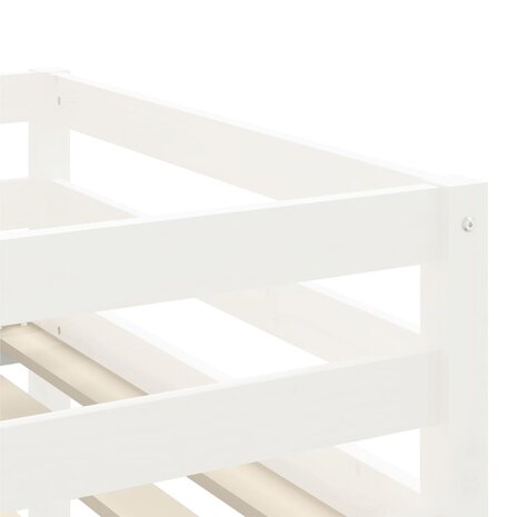 Kinderhoogslaper met ladder 90x190 cm massief grenenhout wit 9