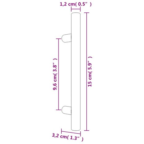 Handvatten 10 st 96 mm roestvrij staal zilverkleurig 8