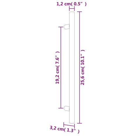 Handvatten 5 st 192 mm roestvrij staal zilverkleurig 8