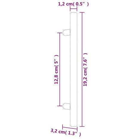 Handvatten 10 st 128 mm roestvrij staal zwart 8