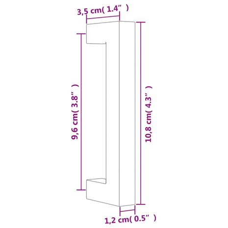 Handvatten 10 st 96 mm roestvrij staal zwart 8