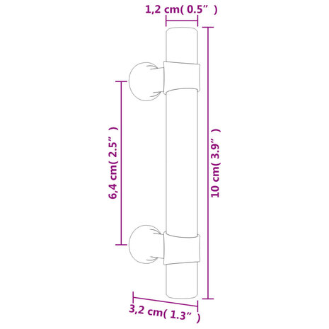 Handvatten 10 st 64 mm roestvrij staal zilverkleurig 8