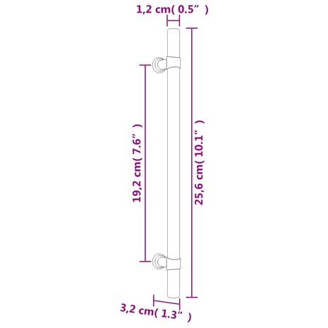 Handvatten 5 st 192 mm roestvrij staal zilverkleurig 8