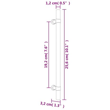 Handvatten 5 st 192 mm roestvrij staal zwart 8