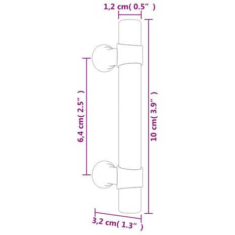 Handvatten 10 st 64 mm roestvrij staal bronskleurig 8