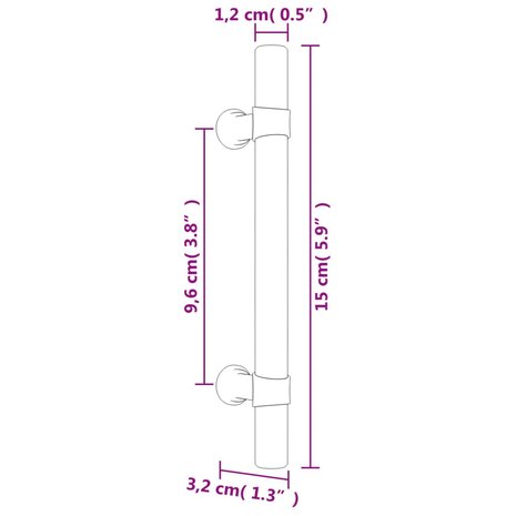 Handvatten 20 st 96 mm roestvrij staal zwart 8