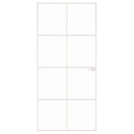 Binnendeur 93x201,5 cm gehard glas en aluminium smal wit 3