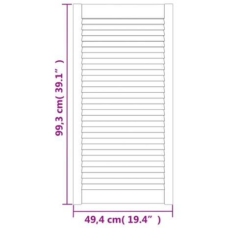 Kastdeuren met lamellen 4 st 99,3x49,4 cm massief grenenhout 6