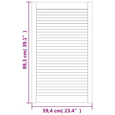 Kastdeur met lamellen 99,3x59,4 cm massief grenenhout 6