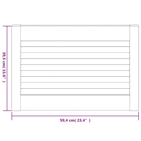 Kastdeuren met lamellen 2 st 39,5x59,4 cm grenenhout wit 6