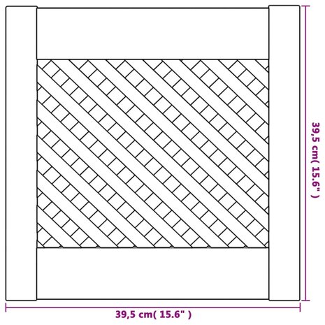 Kastdeuren met latwerk 2 st 39,5x39,5 cm massief grenenhout 6