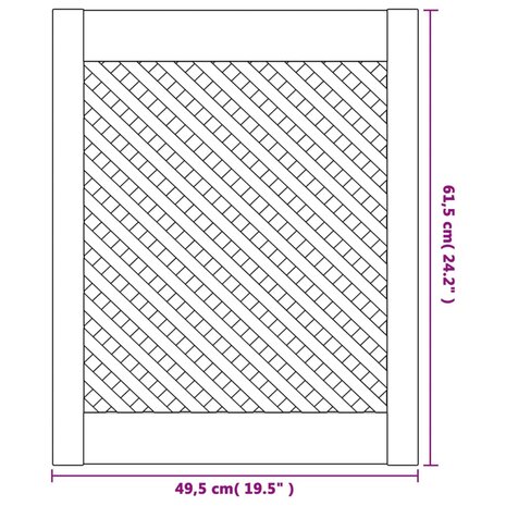 Kastdeuren met latwerk 2 st 49,5x61,5 cm massief grenenhout 6