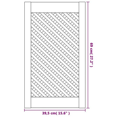 Kastdeuren met latwerk 2 st 39,5x69 cm massief grenenhout 6