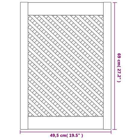 Kastdeuren met latwerk 2 st 49,5x69 cm massief grenenhout 6