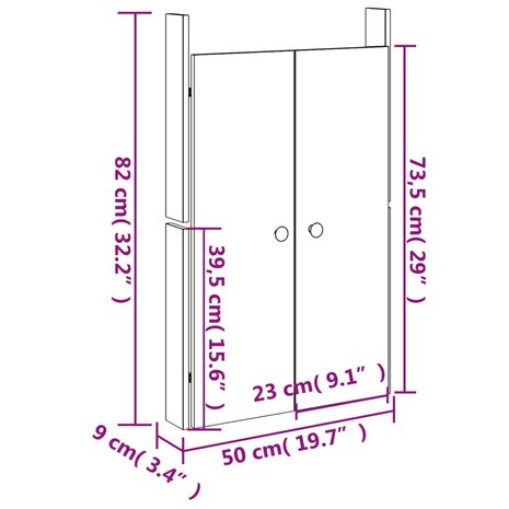 Kastdeurtjes voor buitenkeuken 50x9x82 cm massief douglashout 9