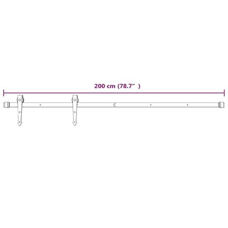 Beslagset voor schuifdeur 200 cm staal wit 7