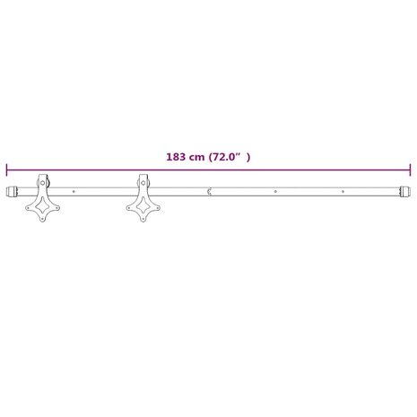 Beslagset voor schuifdeur 183 cm staal wit 7