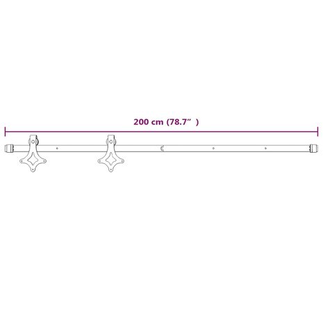 Beslagset voor schuifdeur 200 cm staal wit 7