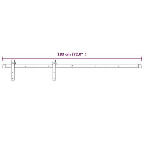 Beslagset voor schuifdeur 183 cm staal wit 7