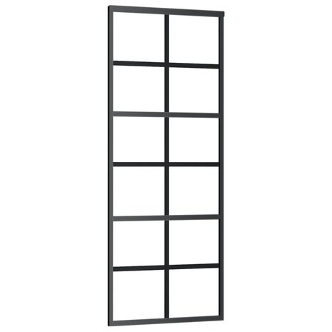 Schuifdeur 76x205 cm ESG-glas en aluminium zwart 2