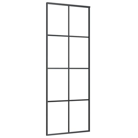 Schuifdeur 76x205 cm ESG-glas en aluminium zwart 2