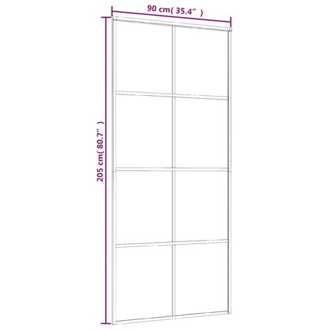 Schuifdeur 90x205 cm ESG-glas en aluminium zwart 6