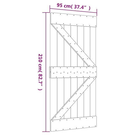 Deur NARVIK 95x210 cm massief grenenhout 9