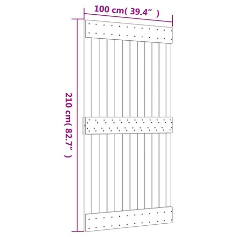 Deur NARVIK 100x210 cm massief grenenhout 9