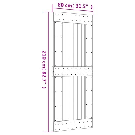 Deur NARVIK 80x210 cm massief grenenhout 9