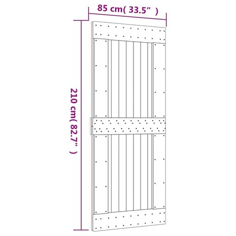 Deur NARVIK 85x210 cm massief grenenhout 9