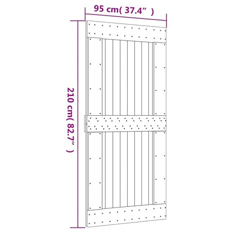 Deur NARVIK 95x210 cm massief grenenhout 9