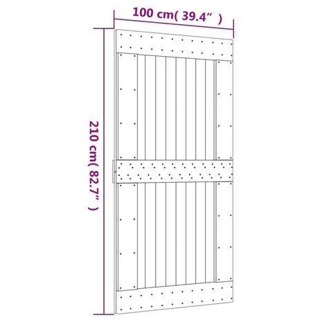 Deur NARVIK 100x210 cm massief grenenhout 9