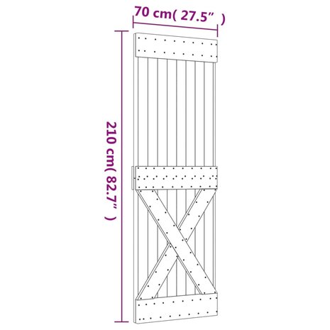 Deur NARVIK 70x210 cm massief grenenhout 9