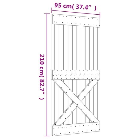 Deur NARVIK 95x210 cm massief grenenhout 9