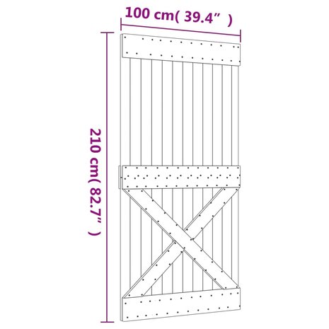 Deur NARVIK 100x210 cm massief grenenhout 9