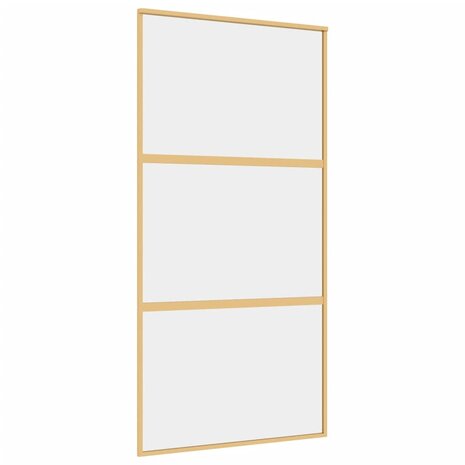 Schuifdeur 102,5x205 cm helder ESG-glas en aluminium goudkleur 2