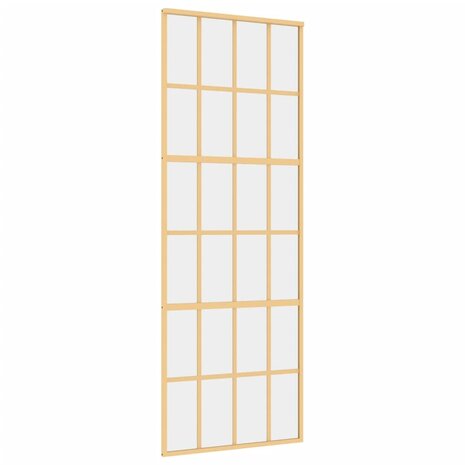 Schuifdeur 76x205 cm helder ESG-glas en aluminium goudkleurig 2