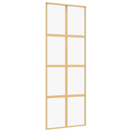 Schuifdeur 76x205 cm helder ESG-glas en aluminium goudkleurig 2