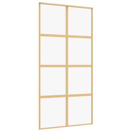 Schuifdeur 102,5x205 cm helder ESG-glas en aluminium goudkleur 2