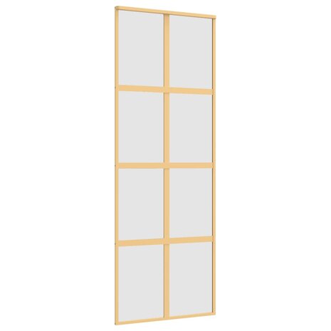 Schuifdeur 76x205 cm mat ESG-glas en aluminium goudkleurig 2