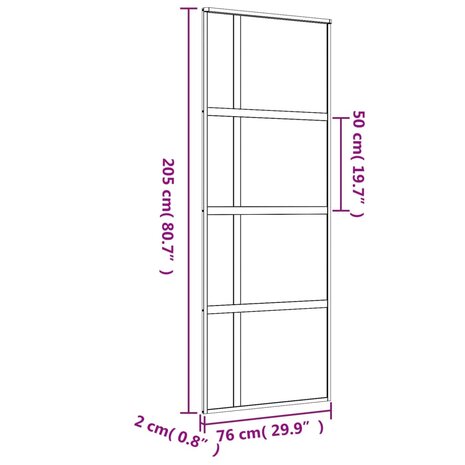 Schuifdeur 76x205 cm helder ESG-glas en aluminium goudkleurig 8