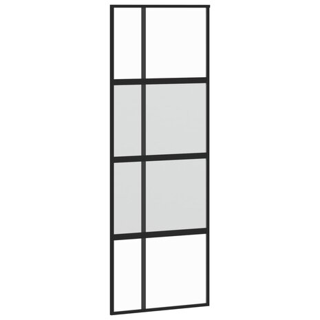 Schuifdeur 76x205 cm gehard glas en aluminium zwart 2