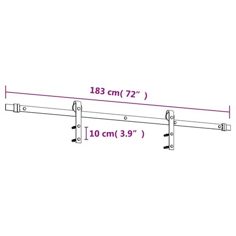 Schuifdeur met beslag 70x210 cm massief grenenhout 12