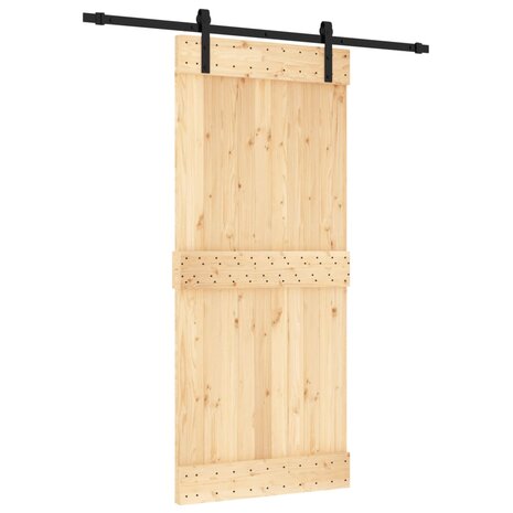 Schuifdeur met beslag 90x210 cm massief grenenhout 2