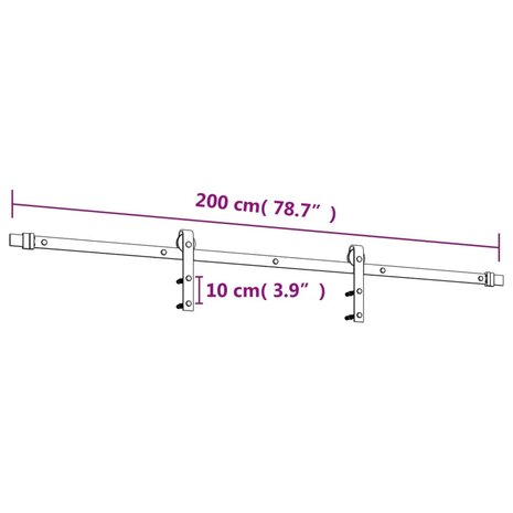 Schuifdeur met beslag 85x210 cm massief grenenhout 12