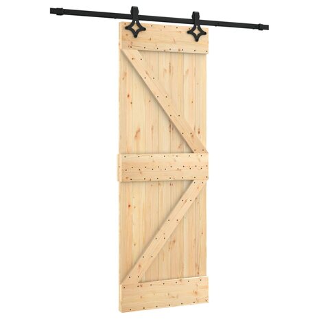 Schuifdeur met beslag 70x210 cm massief grenenhout 2