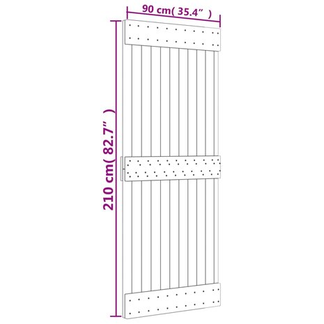 Schuifdeur met beslag 90x210 cm massief grenenhout 11