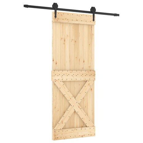 Schuifdeur met beslag 80x210 cm massief grenenhout 2