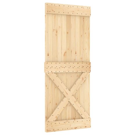 Schuifdeur met beslag 80x210 cm massief grenenhout 3