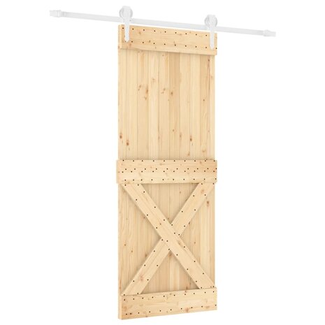 Schuifdeur met beslag 80x210 cm massief grenenhout 2